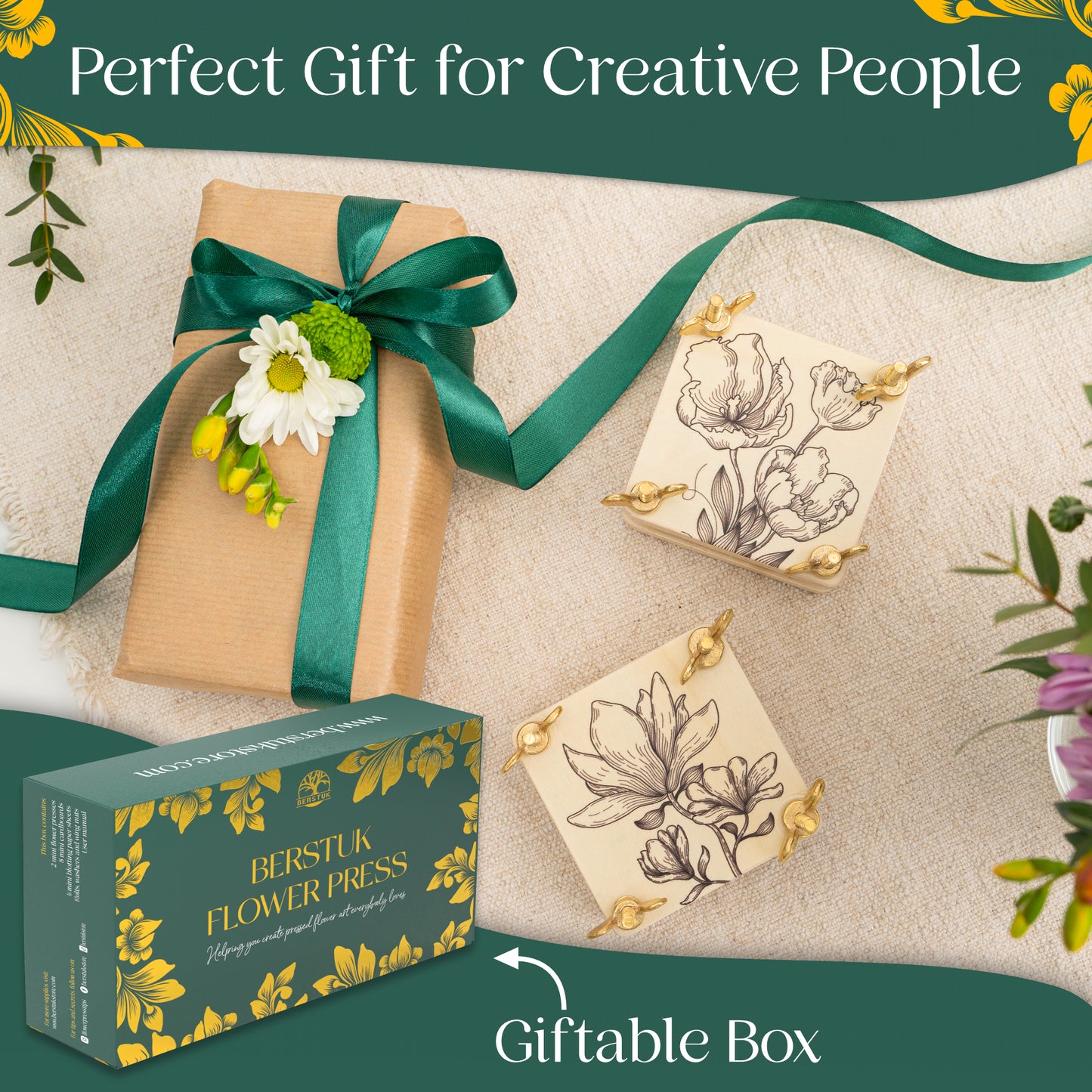 Tilly & Tansy – Miniature Flower Press Twins | Set of Two Wooden Presses