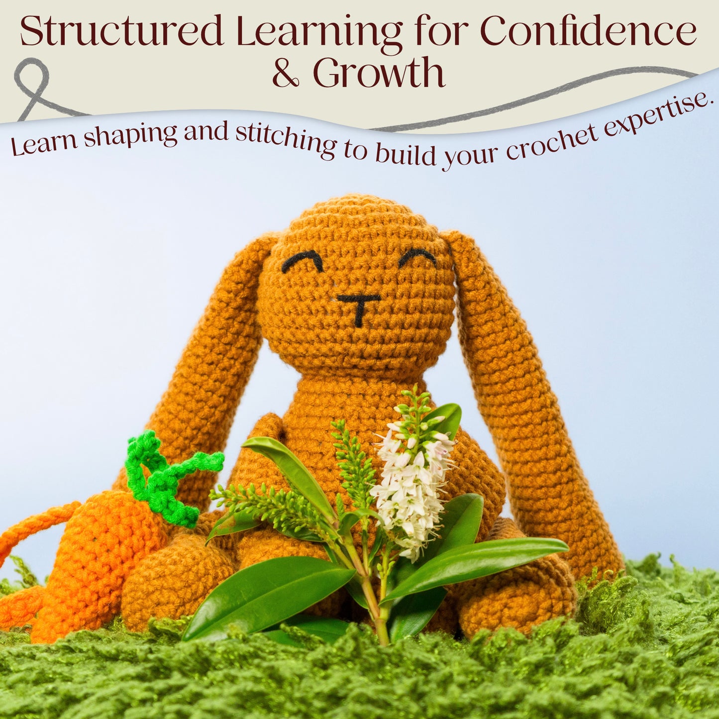 Intermediate-Friendly Crochet Kit for Adults – Benny The Bunny