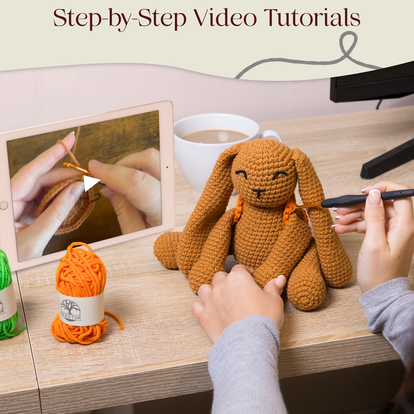 Intermediate-Friendly Crochet Kit for Adults – Benny The Bunny
