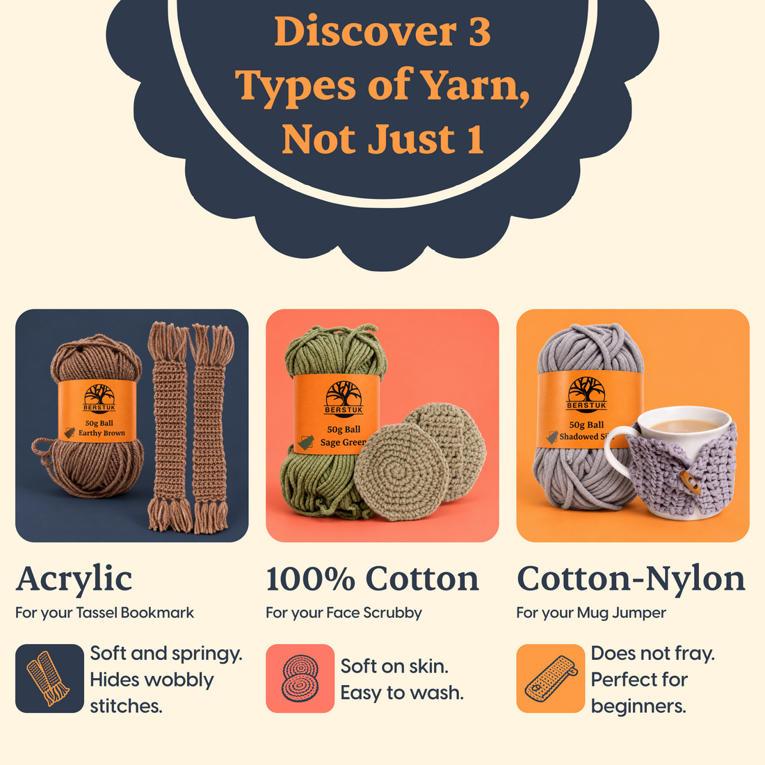 Three Yarn Types, Not Just One