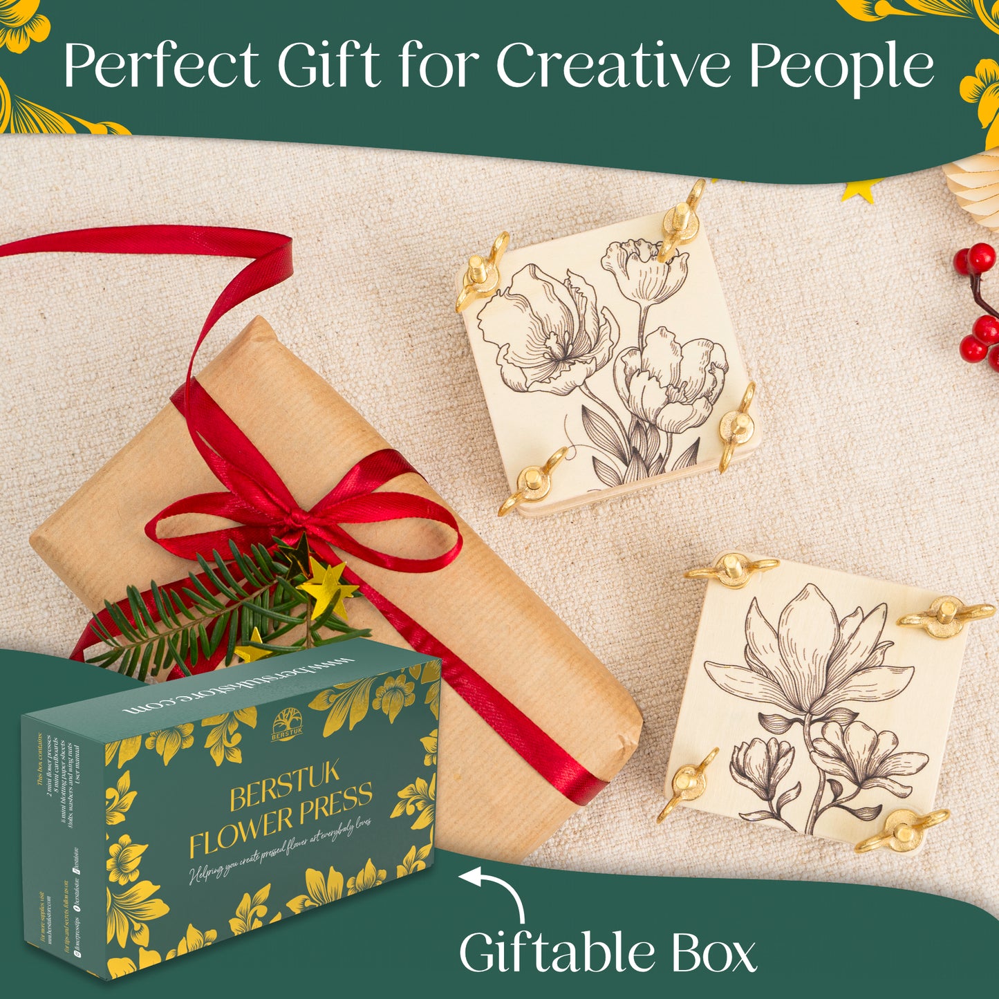 Tilly & Tansy – Miniature Flower Press Twins | Set of Two Wooden Presses