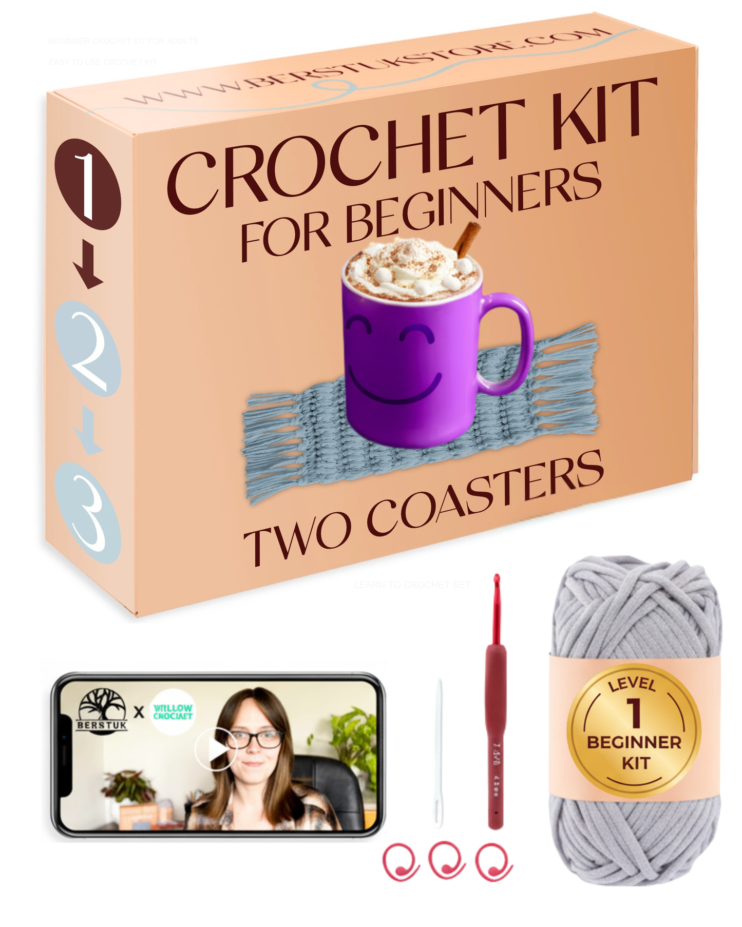 Crochet Kit for Adults - The Crochet Initiate Level 1