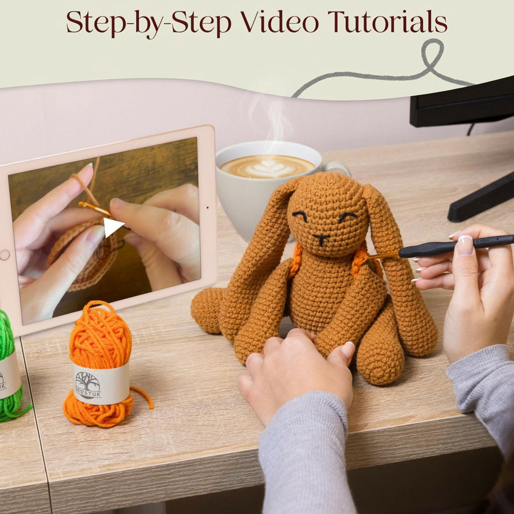 Intermediate-Friendly Crochet Kit for Adults – Benny The Bunny