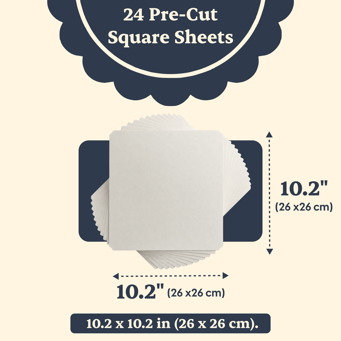 24 pre-cut square sheets
