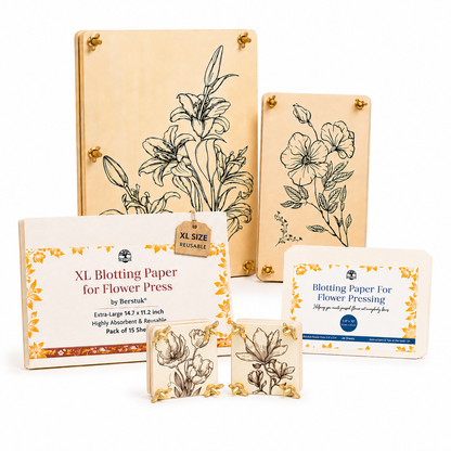 Berstuk Ultimate Press Bundle Kit: XL, Travel, and Miniature Presses with Blotting Paper Refills