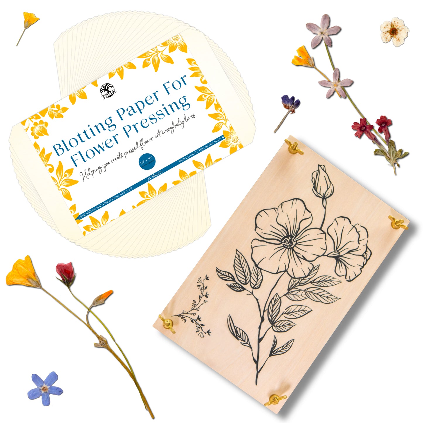 Flower Press and Blotting Paper Refill Bundle