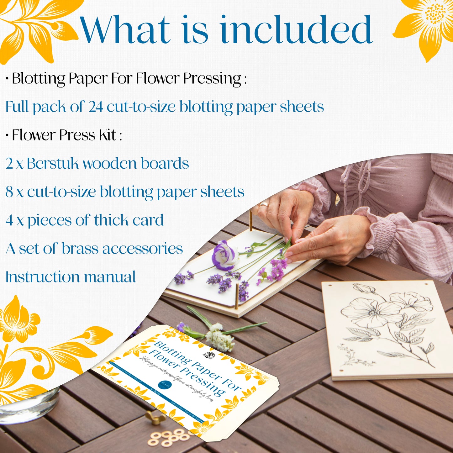 Flower Press and Blotting Paper Refill Bundle